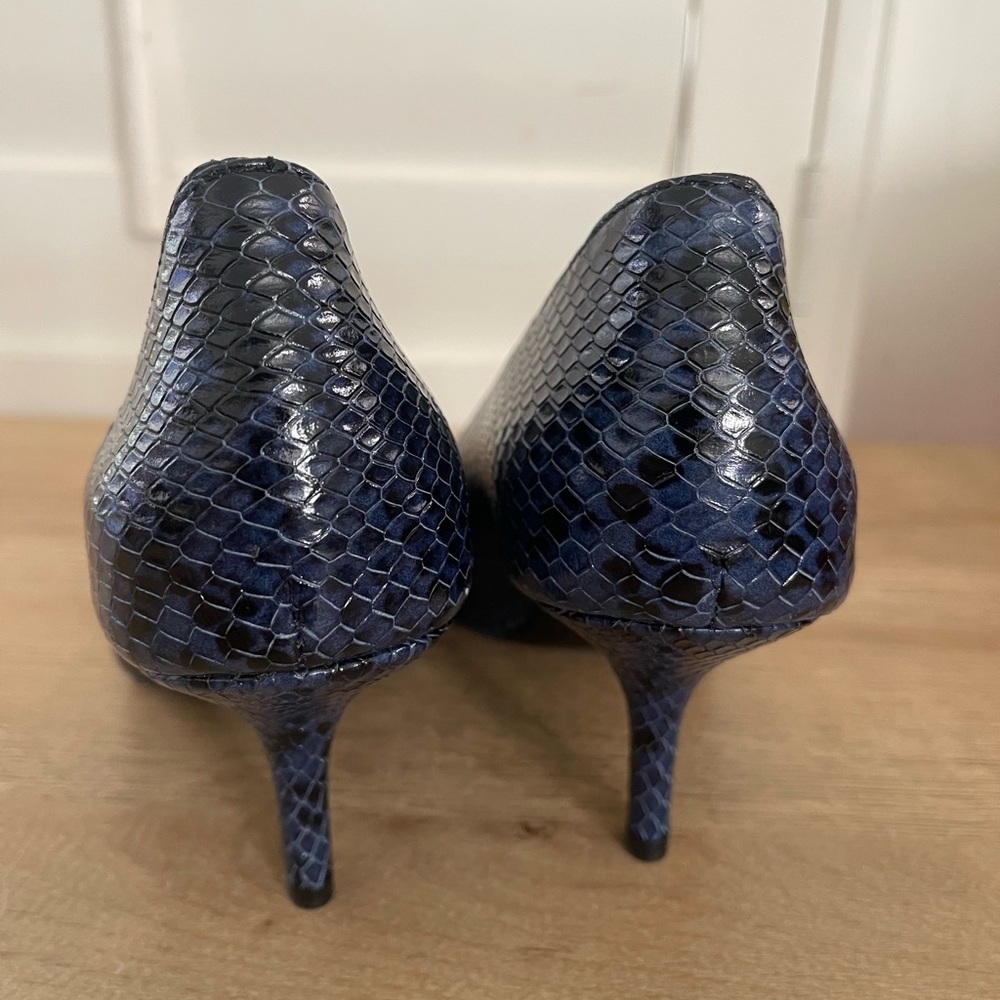Anine Bing Devon Pumps Blue Snakeskin Leather Women's Size 36 - Picture 4 of 8